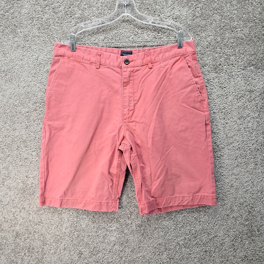 Gap Khakis Mens 36 Coral Pink Chino Shorts Flat Front Cotton Twill Summer Casual